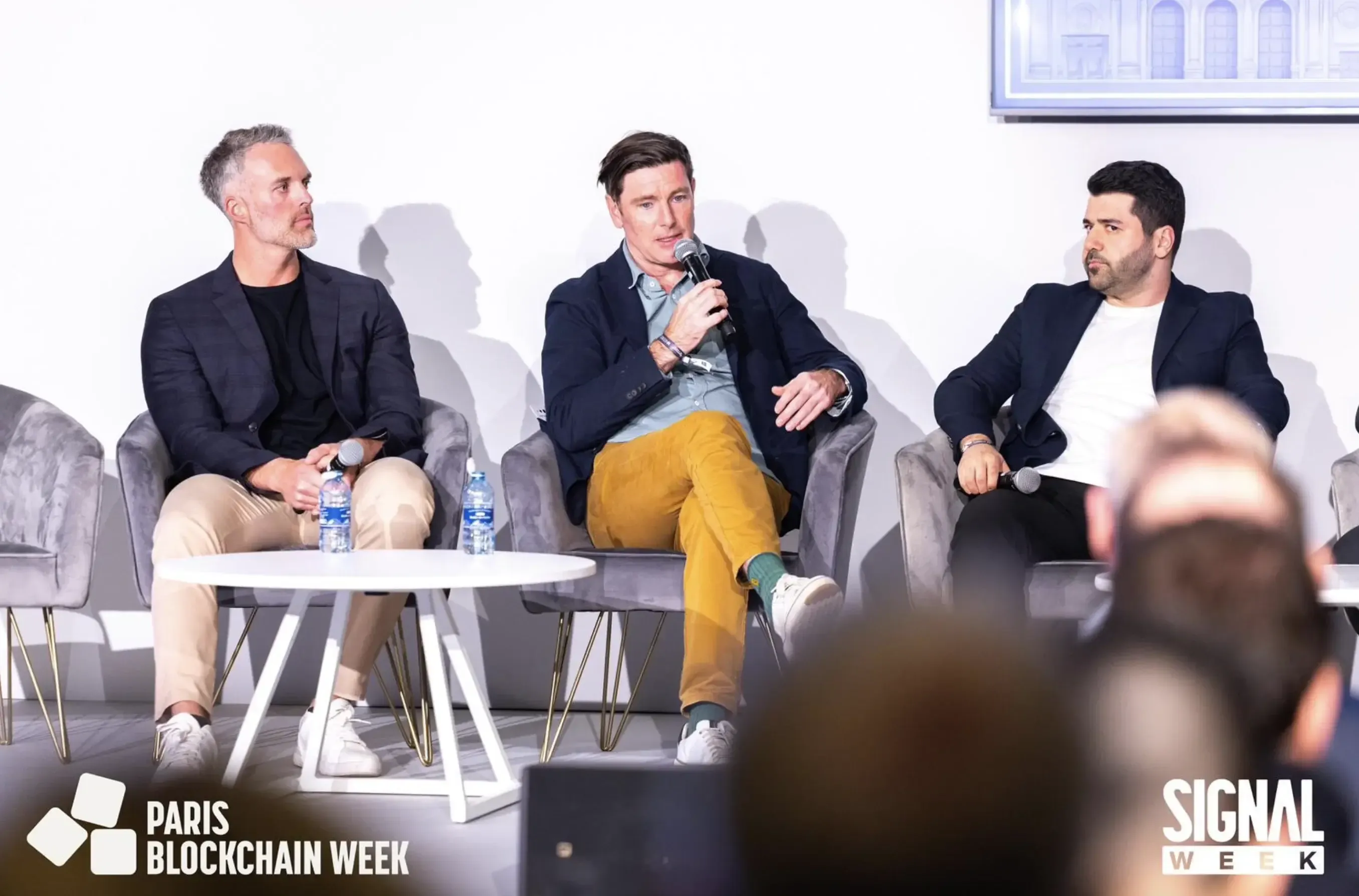 Thomas Doyle speaks during Paris Blockchain Week
