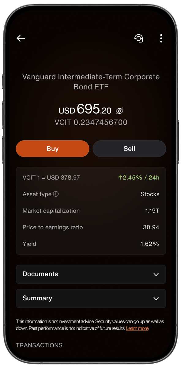 MONITOR YOUR PORTFOLIO {{WITHIN THE XAPO APP}}