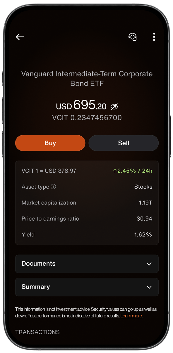 MONITOR YOUR PORTFOLIO {{WITHIN THE XAPO APP}}