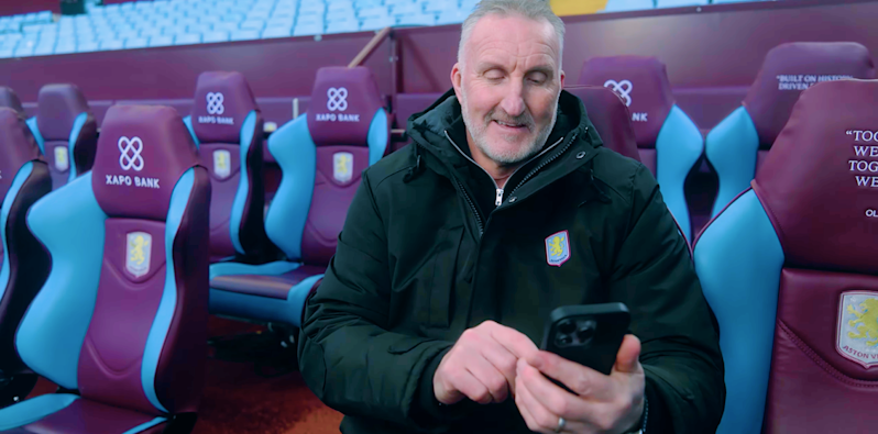 Aston Villa Fan Quotes Stitched Into The Headrests At Villa Park with - Xapo Bank & Alan McInally