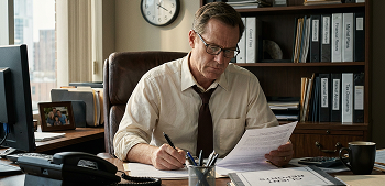 Man signing documents