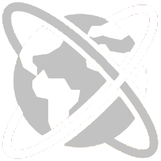A light grey graphic icon of a globe surrounded by two intersecting orbital rings, representing global connectivity and the worldwide web.