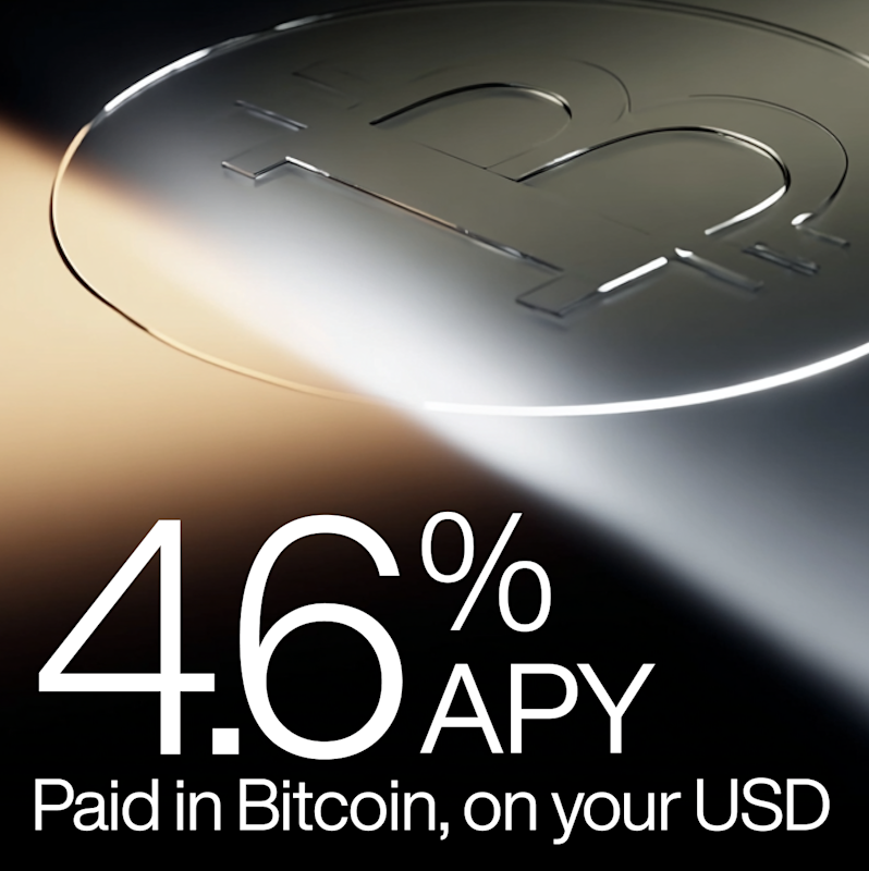 4.6% paid in Bitcoin on your USD