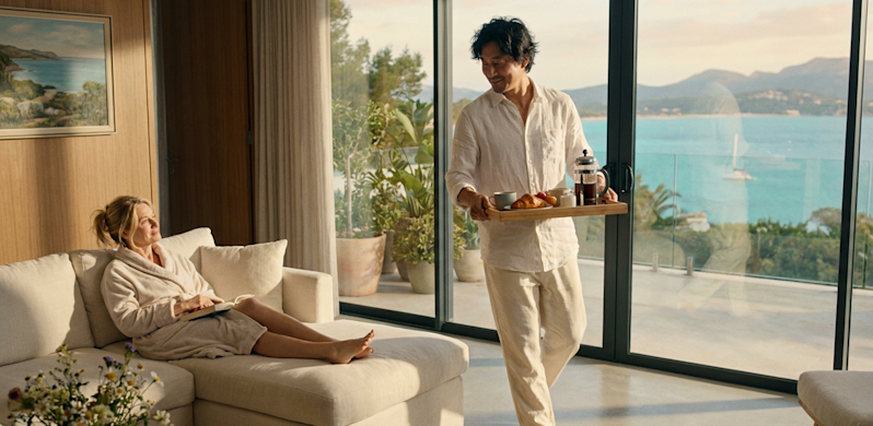 Couple in a fancy hotel