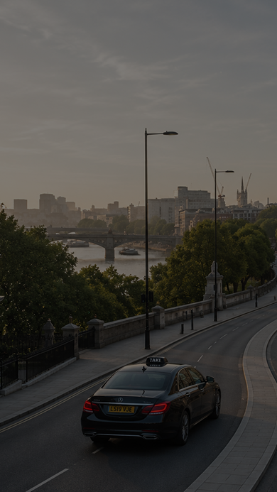 Taxi ride in the city
