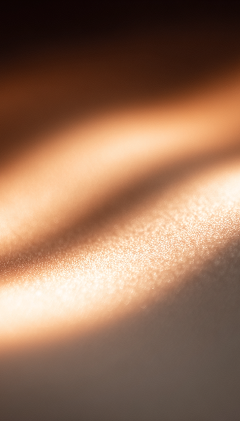 Abstract rose gold liquid metal texture background with soft lighting focus. Ideal as a premium luxury branding backdrop, contemporary fashion cosmetic pattern, or high-end artistic metallic design texture.