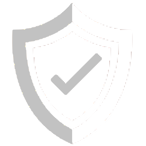 Grey verification shield icon with a tick mark, representing secure checkout, data privacy, antivirus protection, and safe connections.