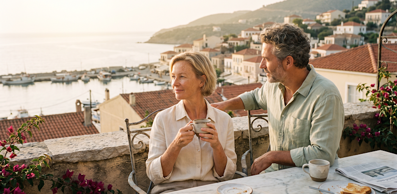 Man and woman having a coffee