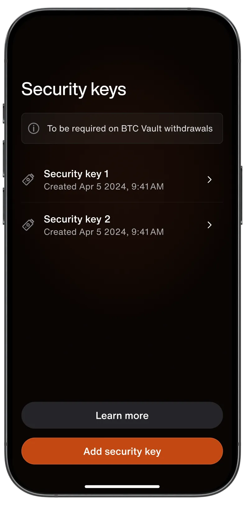 Hardware security keys