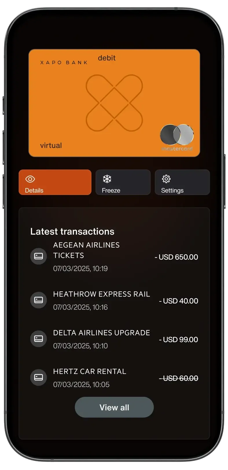 Access global debit card in just minutes