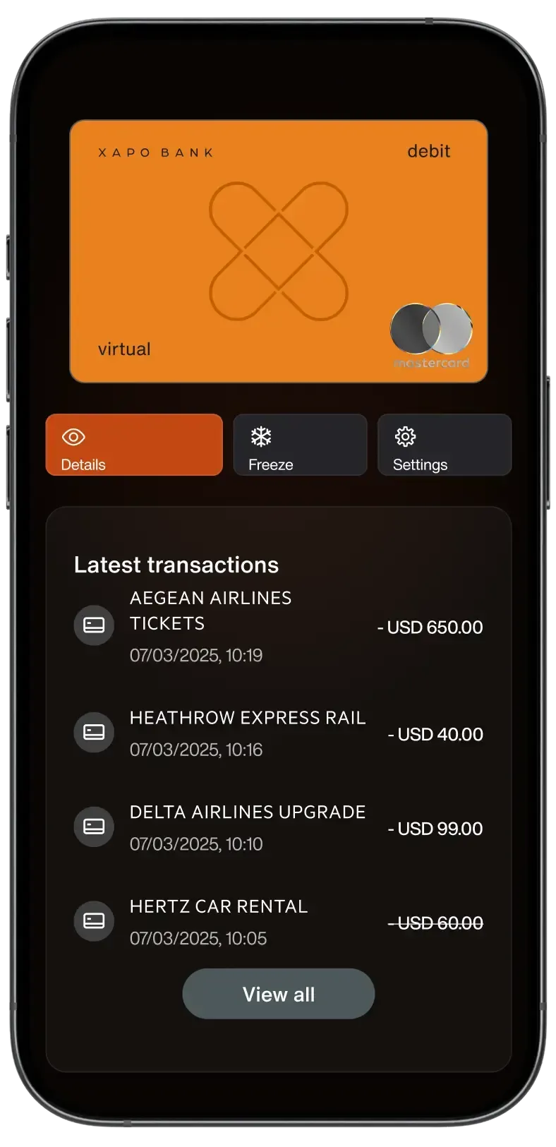 Access global debit card in just minutes